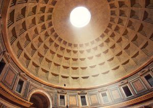 The beautiful Pantheon's dome in Rome